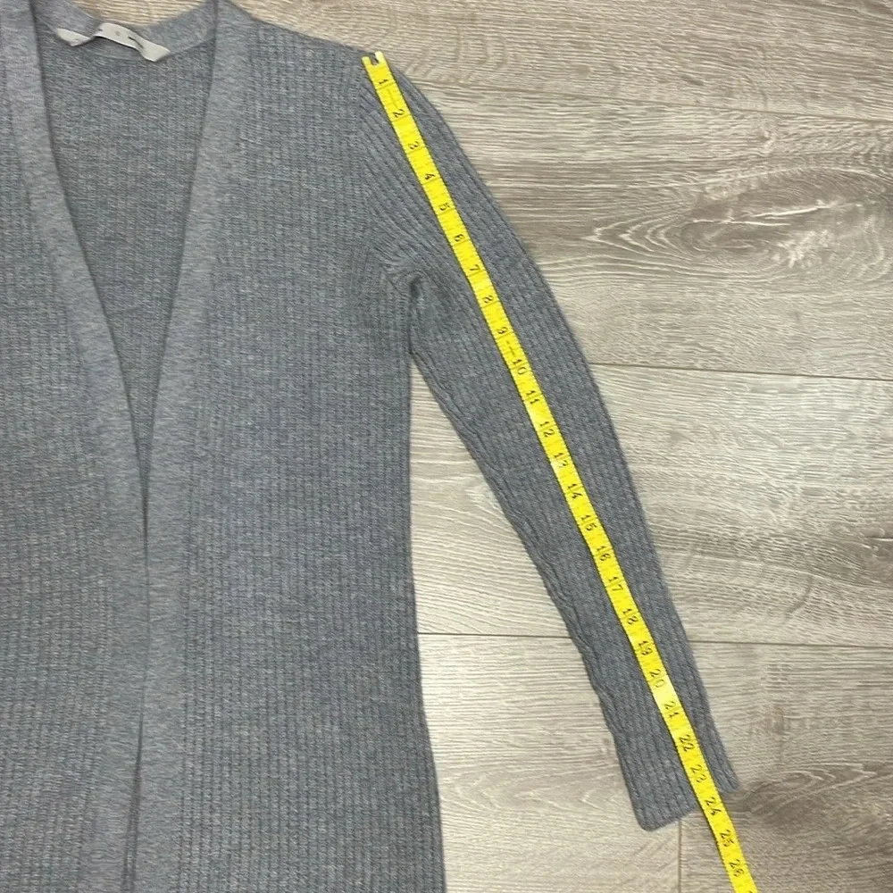 Athleta Long Sweater Duster Cardigan Merino Wool Blend Blue Gray S
